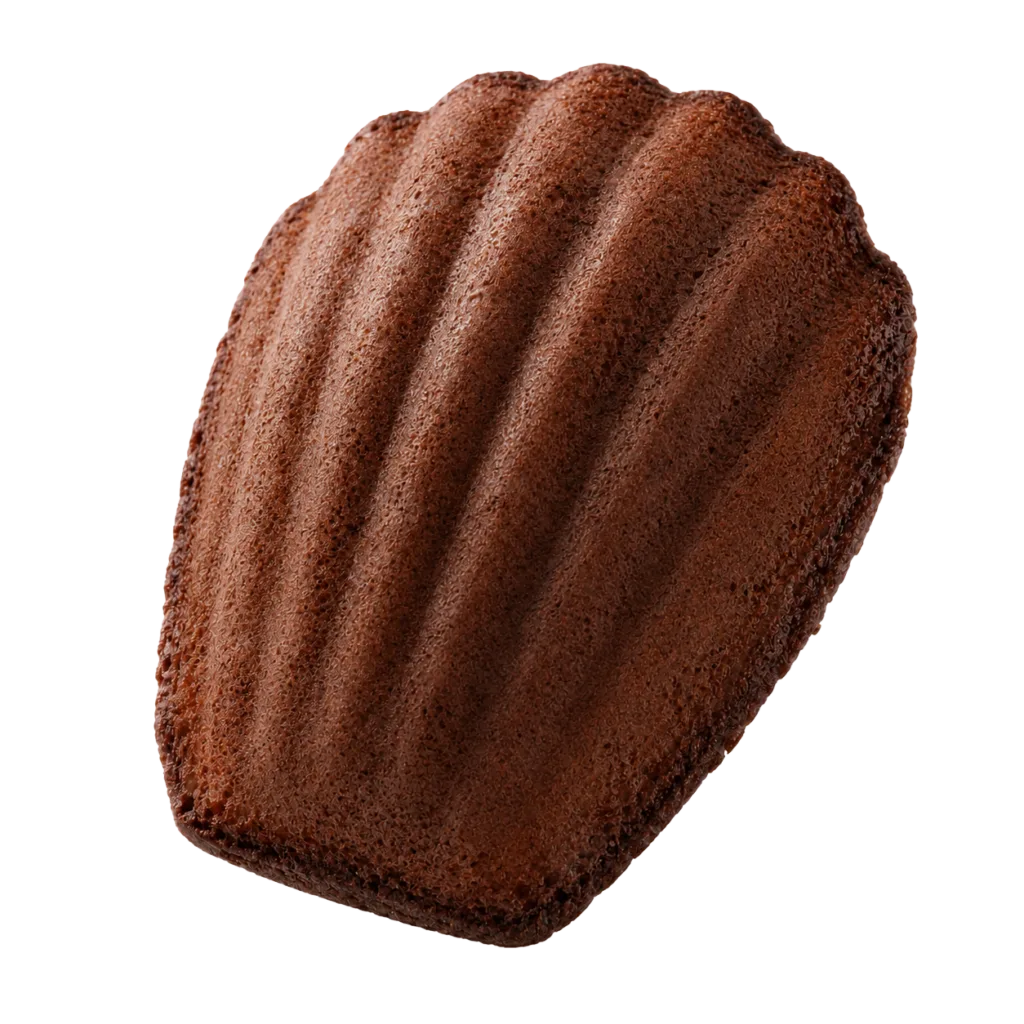 Madeleine au chocolat en forme de coquillage