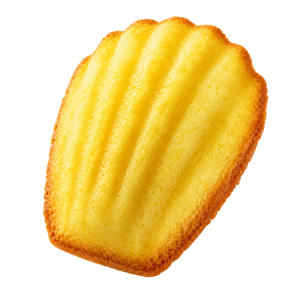 Gâteau moelleux en forme de coquillage.